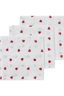 Meyco Monddoekjes Hydrofiel Sweet Heart Red 3-pack