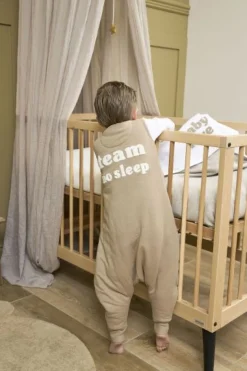 Meyco Slaapoverall Jumper Slub Team No Sleep Taupe/Offwhite