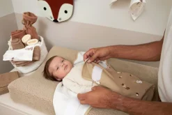 Meyco SwaddleMe Inbakerdoek Forest Animals Sand 0-3 mnd