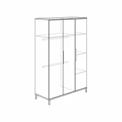 Paidi 3-Deurs Kast Hazel Beige - Eiken