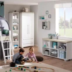 Paidi 2-Deurs Kast Kira met 2 Lades Krijtwit - Eiken Nautik