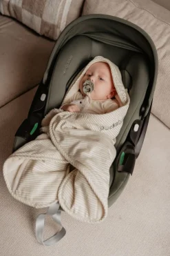 Puckababy Wikkeldeken Gogo Newborn Green Stripes Teddy 0 - 7 mnd