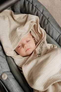 Puckababy Wikkeldeken Gogo Newborn Green Stripes 0 - 7 mnd