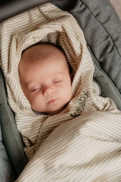 Puckababy Wikkeldeken Gogo Newborn Green Stripes 0 - 7 mnd