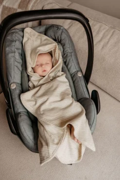 Puckababy Wikkeldeken Gogo Newborn Green Stripes 0 - 7 mnd