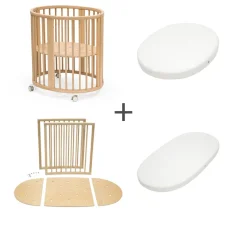 Stokke Sleepi Mini Bed Bundel V3 Natural – Van wieg tot ledikant met uitbreidingsset en matrassen