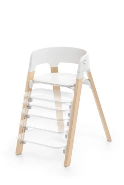Stokke Steps Stoel Complete Set met Babyset en Tray – White/Natural