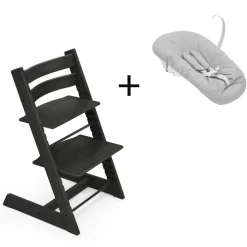 Stokke Tripp Trapp Oak Black + Newborn Set