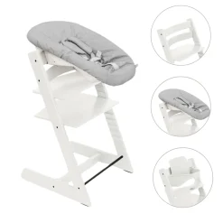 Stokke Tripp Trapp Stoel Bundel met BabySet² White en Newborn Set Grey