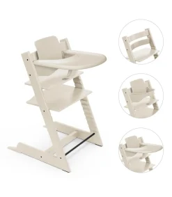 Stokke Tripp Trapp Stoel Bundel met BabySet² en Tray - Vanilla White