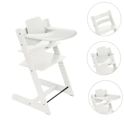 Stokke Tripp Trapp Stoel Bundel met BabySet² en Tray - White