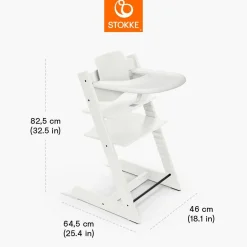 Stokke Tripp Trapp Stoel Bundel met BabySet² en Tray - White
