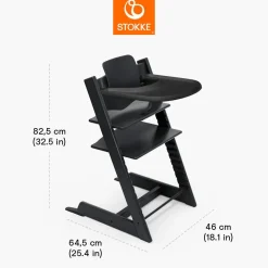 Stokke Tripp Trapp Stoel Bundel met BabySet² en Tray - Black