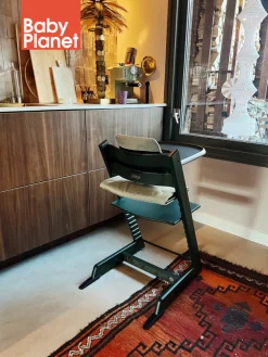 Stokke Tripp Trapp Stoel Marble Green Bundel met BabySet² en Tray - Black
