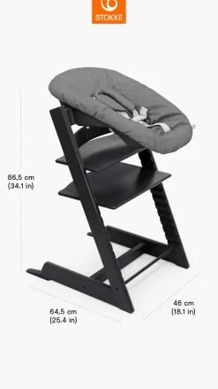 Stokke Tripp Trapp Stoel Bundel met BabySet² Black en Newborn Set Anthracite