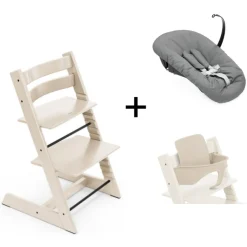 Stokke Tripp Trapp Vanilla White + Newborn Set Anthracite