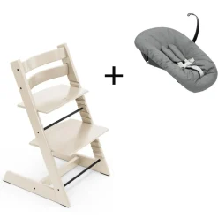 Stokke Tripp Trapp Vanilla White + Newborn Set Anthracite