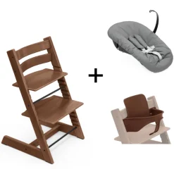 Stokke Tripp Trapp Warm Brown + Newborn Set Anthracite