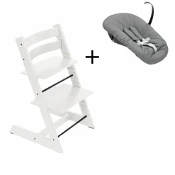 Stokke Tripp Trapp White + Newborn Set Anthracite