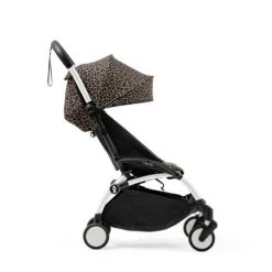 Stokke YOYO³ Kinderwagen Compleet Leopard met 0+ Newborn Pack Black – White Frame