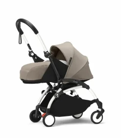Stokke YOYO³ Kinderwagen Compleet met 0+ Newborn Pack Taupe – White Frame