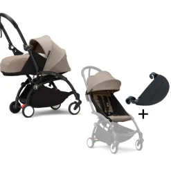Stokke YOYO³ Kinderwagen Compleet met 0+ Newborn Pack Taupe – Black Frame