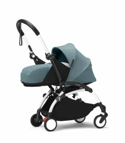 Stokke YOYO³ Kinderwagen Compleet met 0+ Newborn Pack Aqua – White Frame