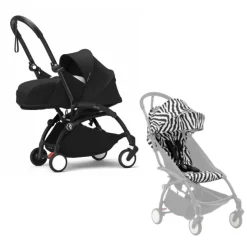 Stokke YOYO³ Kinderwagen Compleet Zebra met 0+ Newborn Pack Black – Black Frame