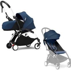 Stokke YOYO³ Kinderwagen Compleet met 0+ Newborn Pack Air France Blue – White Frame
