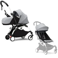 Stokke YOYO³ Kinderwagen Compleet met 0+ Newborn Pack Stone – White Frame