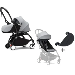 Stokke YOYO³ Kinderwagen Compleet met 0+ Newborn Pack Stone – Black Frame