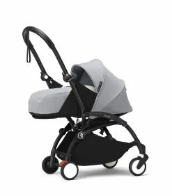 Stokke YOYO³ Kinderwagen Compleet met 0+ Newborn Pack Stone – Black Frame