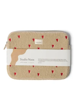Studio Noos Laptop Sleeve Teddy Hearts Ecru 13 inch