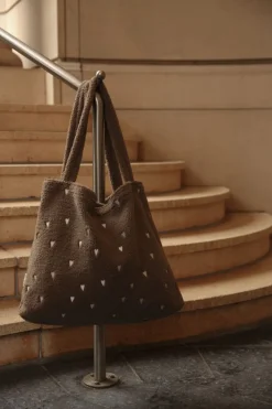 Studio Noos Mom Bag Teddy Hearts Brown