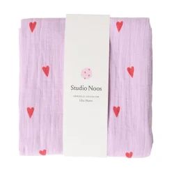 Studio Noos Swaddle Hearts Lilac 120 x 120