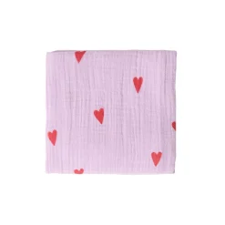 Studio Noos Swaddle Hearts Lilac 70 x 70