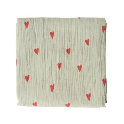 Studio Noos Swaddle Hearts Sage Green 120 x 120