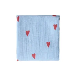 Studio Noos Swaddle Hearts Light Blue 70 x 70