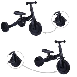 Topmark 4-in-1 Driewieler / Loopfiets Kaya Zwart